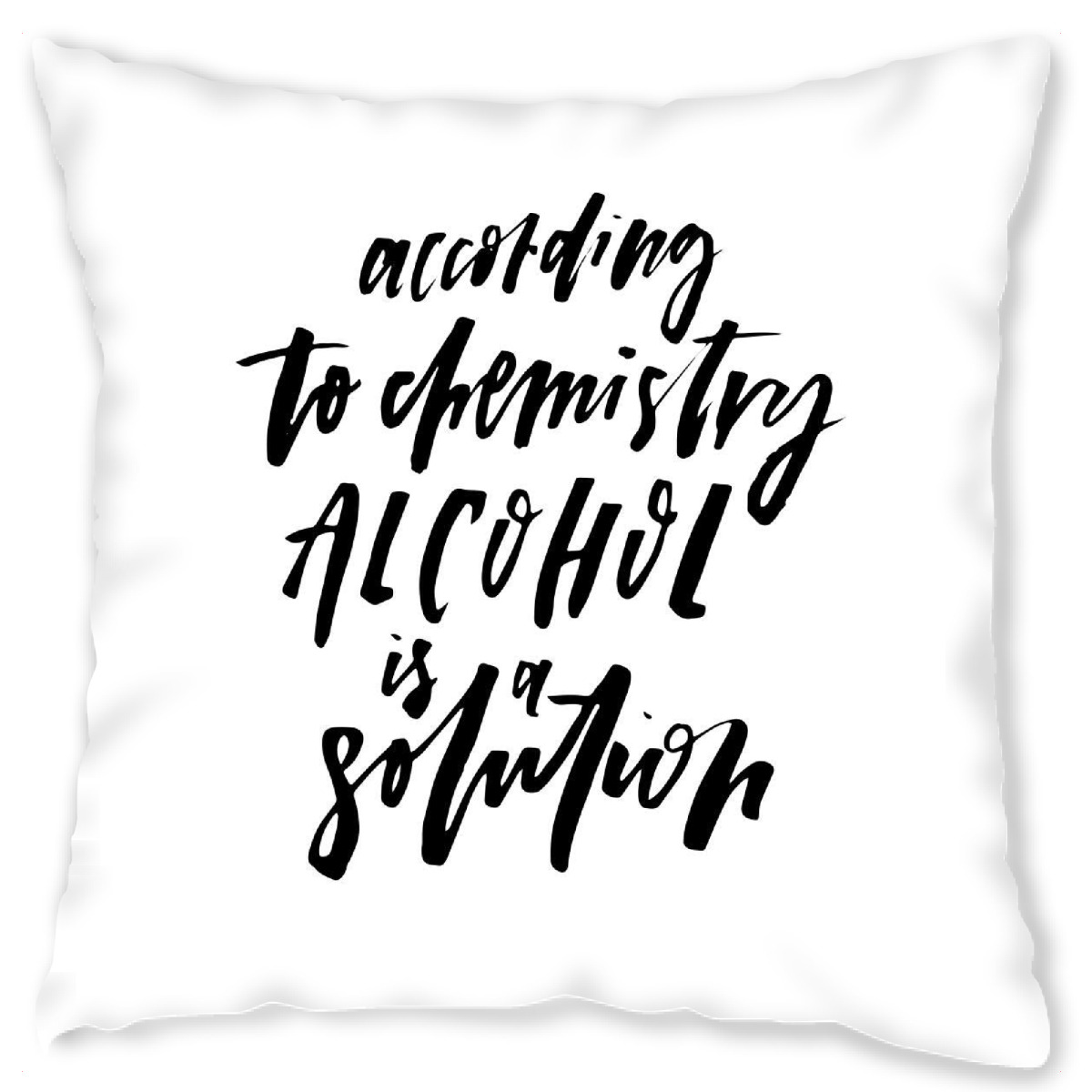 Design-Kissen "Chemistry Alcohol Solution" artboxONE - Typografie,Schwarzweiߟ,Essen & Trinken / Alkohol,Lustig