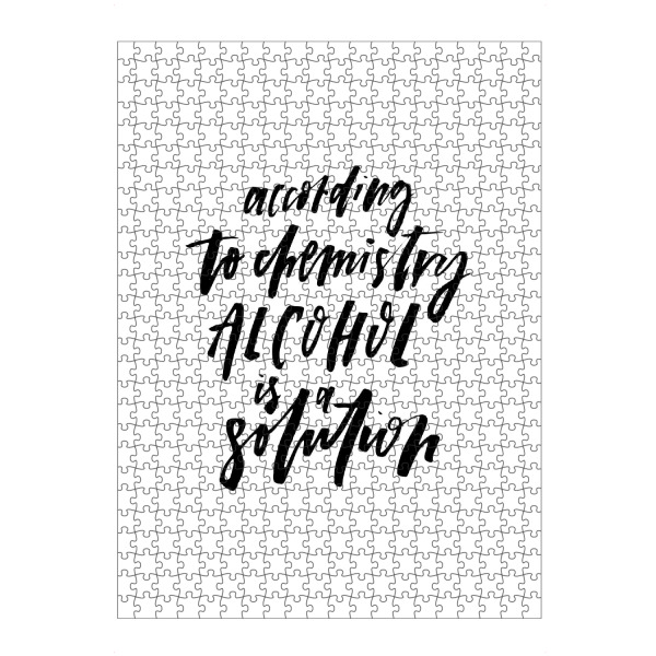 artboxONE Puzzle "Chemistry Alcohol Solution" artboxONE - Typografie,Schwarzweiß,Essen & Trinken / Alkohol,Lustig