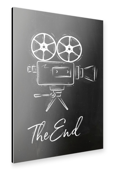 Alu-Dibond "Camera the end chalk" 30x20 cm artboxONE