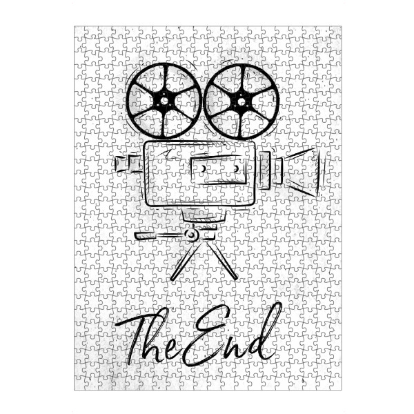 Puzzle Ravensburger "Camera the end" artboxONE - Film,Schwarzweiß,Männer