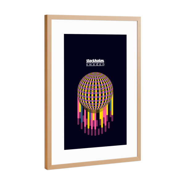 Poster mit Rahmen Kupfer "Stockholm - Sweden" artboxONE - Städte,Typografie,Reise,Architektur,Geometrie,Sport,Städte / Stockholm