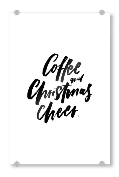 Acrylglasbild "Coffee & Christmas Cheer 2" artboxONE - Schwarzweiß,Weihnachten
