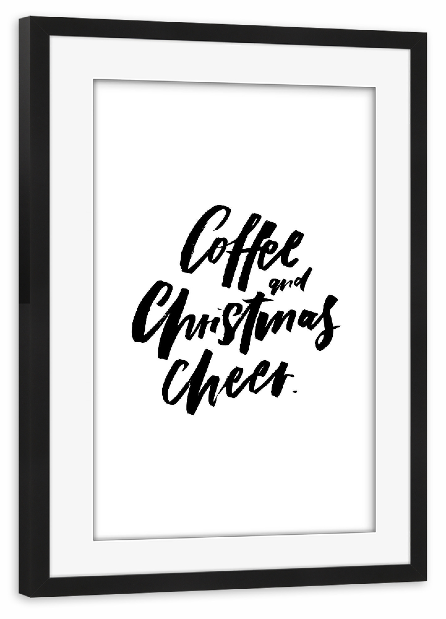 Poster mit Rahmen schwarz "Coffee & Christmas Cheer 2" artboxONE - Schwarzweiß,Weihnachten