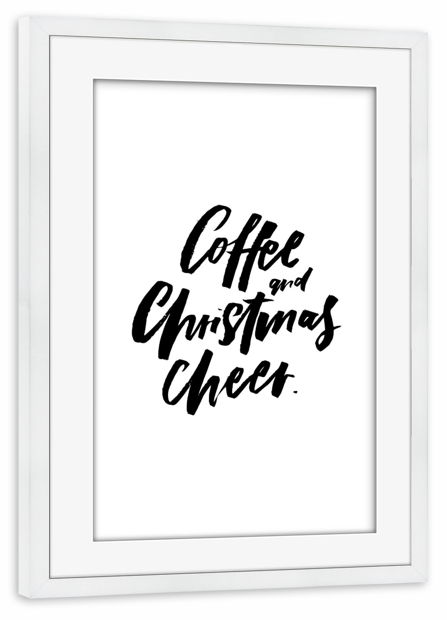 Poster mit Rahmen weiß "Coffee & Christmas Cheer 2" artboxONE - Schwarzweiß,Weihnachten