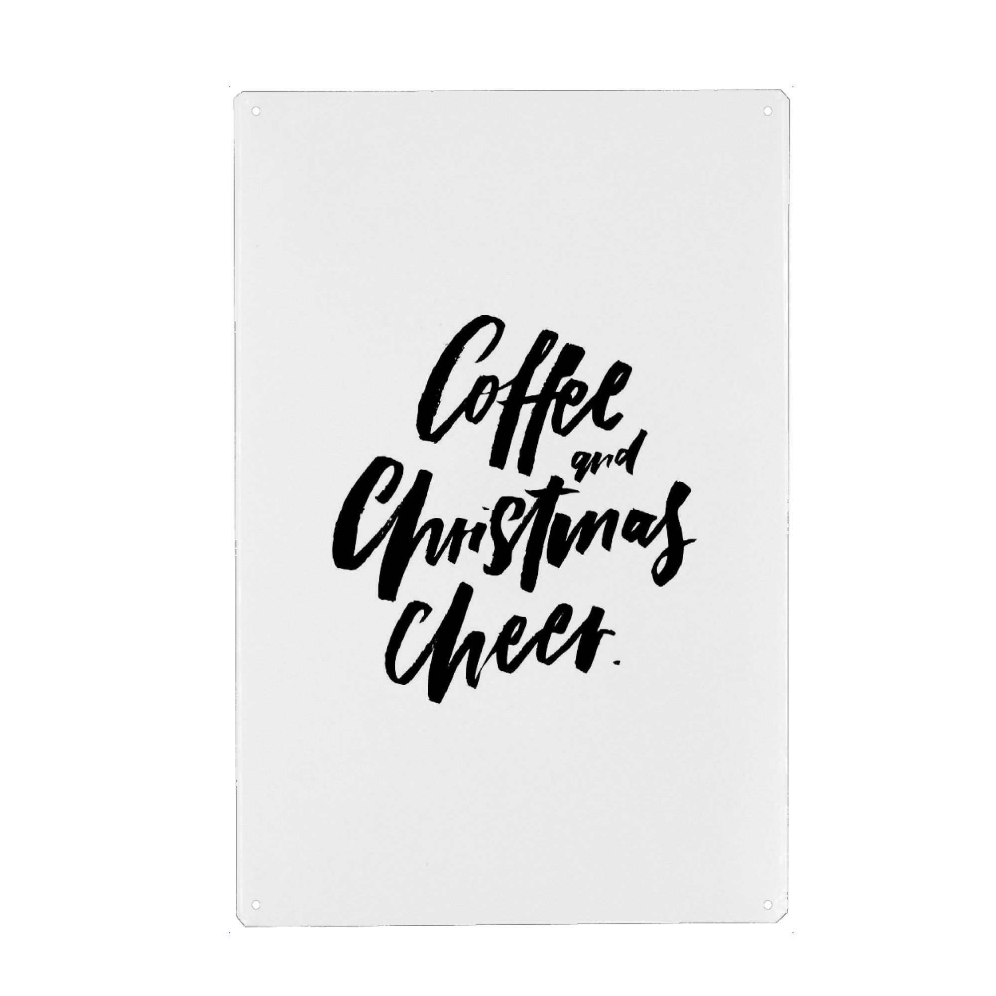 Metall Poster "Coffee & Christmas Cheer 2" artboxONE - Schwarzweiß,Weihnachten