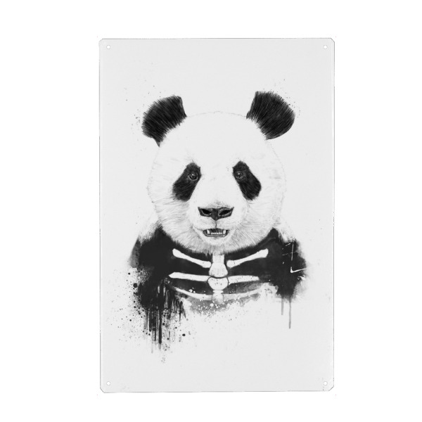 Holzbild "Zombie Panda" artboxONE - Schwarzweiß,Männer,Halloween - Zombie,Panda,Halloween,Scary,Animal,Bear