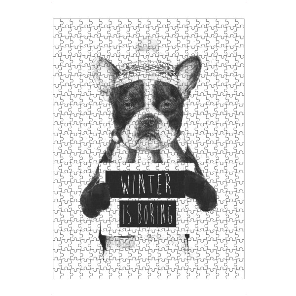 artboxONE Puzzle "Winter is boring" artboxONE - Tiere,Schwarzweiß,Weihnachten,Lustig