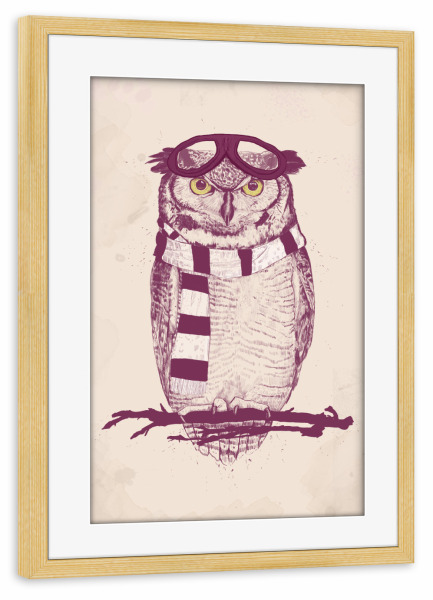 Poster mit Rahmen kiefer "The aviator" artboxONE - Tiere,Schwarzweiß,Für Papa,Männer,Lustig