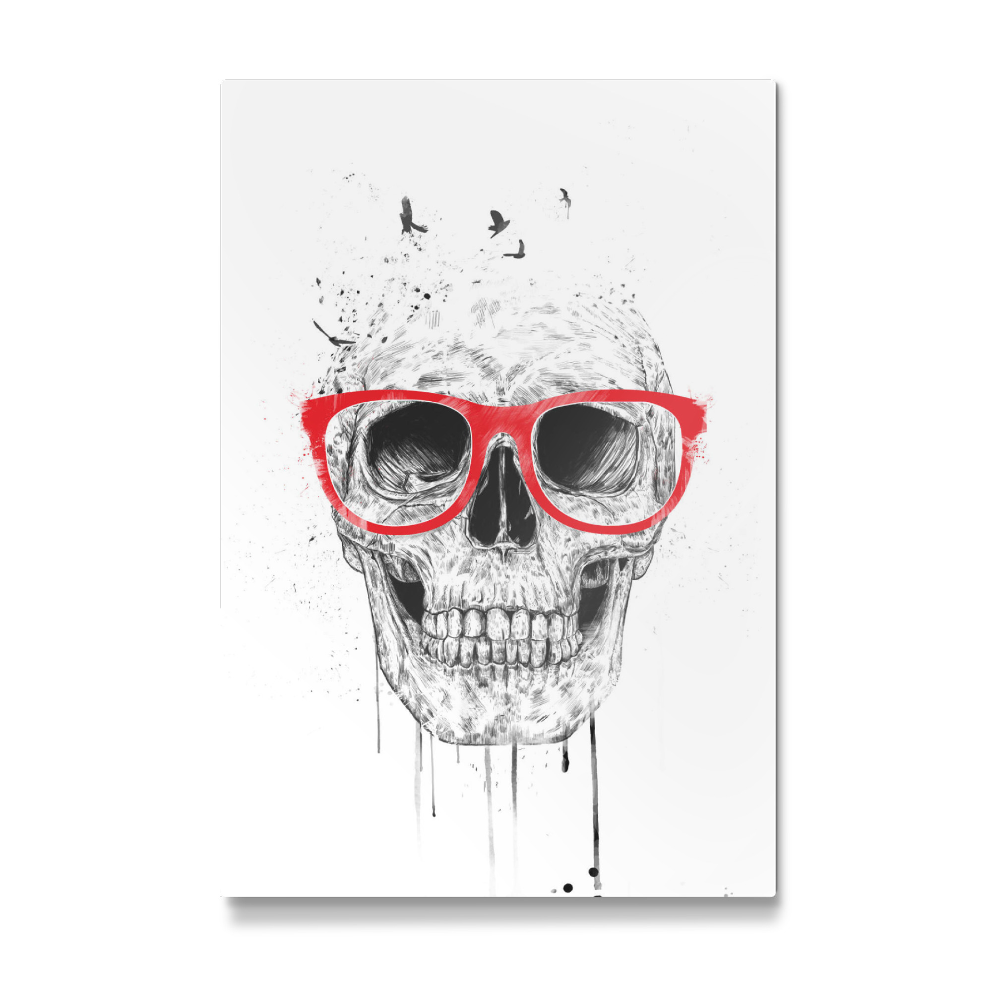 Galerie-Print "Skull with read glasses" 75x50 cm artboxONE