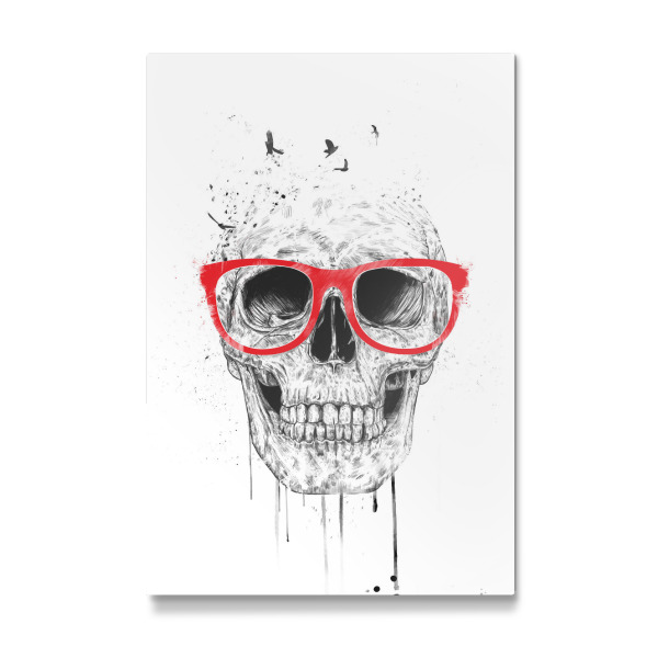 Galerie-Print "Skull with read glasses" 30x20 cm artboxONE