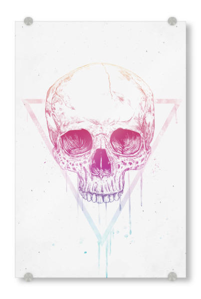 Acrylglasbild "Skull in triangle" artboxONE - Männer,Halloween - Skull,Death,Heavy metal,Hipster,Bad boy,Hard rock,Rock and roll,Triangle