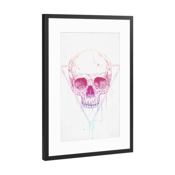 Poster mit Rahmen Schwarz (Metallic) "Skull in triangle" artboxONE - Männer,Halloween