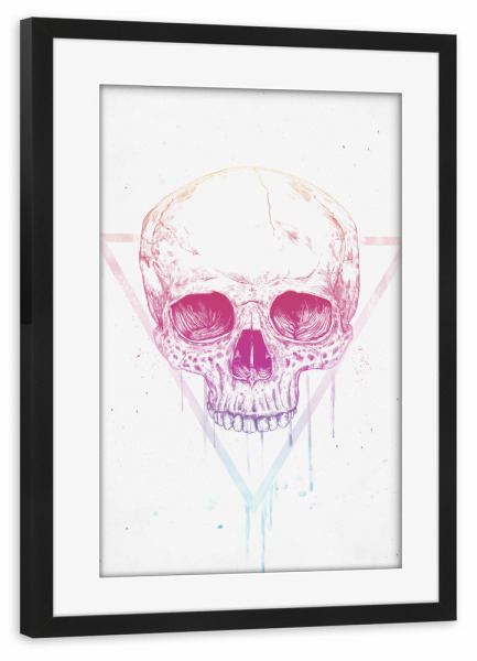 Poster mit Rahmen schwarz "Skull in triangle" artboxONE - Männer,Halloween - Skull,Death,Heavy metal,Hipster,Bad boy,Hard rock,Rock and roll,Triangle