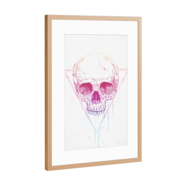 Poster mit Rahmen Kupfer "Skull in triangle" artboxONE - Männer,Halloween - Skull,Death,Heavy metal,Hipster,Bad boy,Hard rock,Rock and roll,Triangle