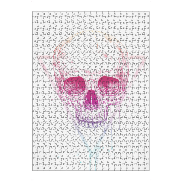Puzzle Ravensburger "Skull in triangle" artboxONE - Männer,Halloween - Skull,Death,Heavy metal,Hipster,Bad boy,Hard rock,Rock and roll,Triangle