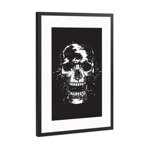 Poster mit Rahmen Schwarz (Metallic) "Scream silver" artboxONE - Männer,Halloween - Totenkopf,Tot,Death,Dead,Skull,Heavy metal