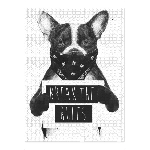 Puzzle Ravensburger "Break the rules" artboxONE - Tiere,Schwarzweiß,Männer,Lustig