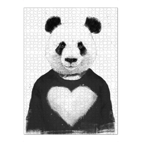 Puzzle Ravensburger "Lovely Panda" artboxONE - Tiere,Schwarzweiß,Liebe - Panda,Liebe,Bear,Love,Valentine,I love you - Bild panda