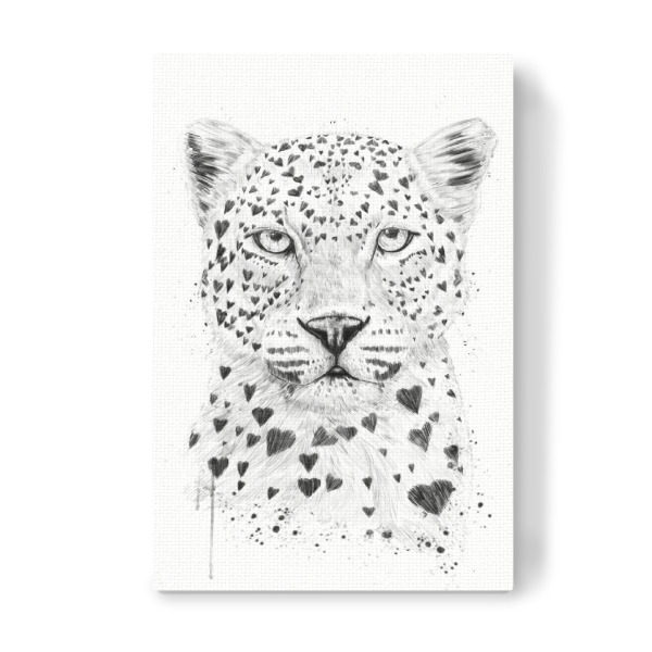 Leinwandbild "Lovely Leopard" artboxONE - Tiere,Schwarzweiß,Liebe - Leopard,Love,Liebe,Animal,Wild and free,Valentine