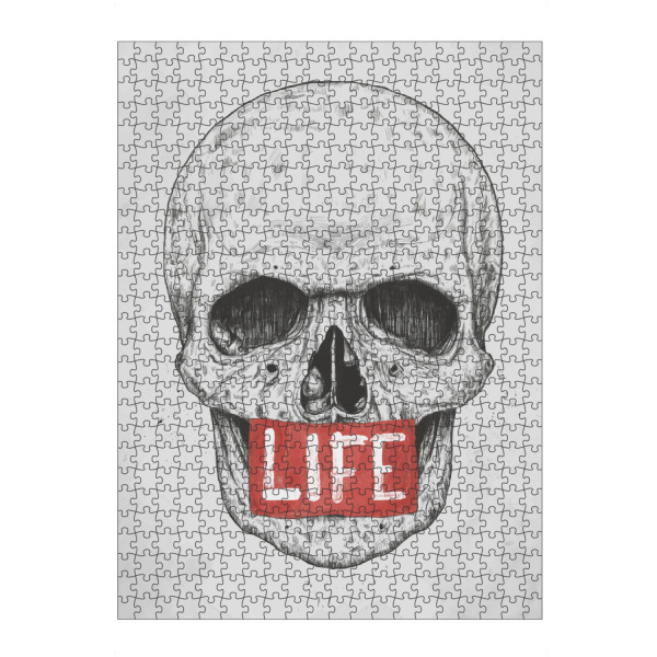 artboxONE Puzzle "Life" artboxONE - Schwarzweiß,Männer - Life,Skull,Totenkopf,Dead,Leben,Sterben,Lebendig,Tot,Männer,Hipster - Bild life