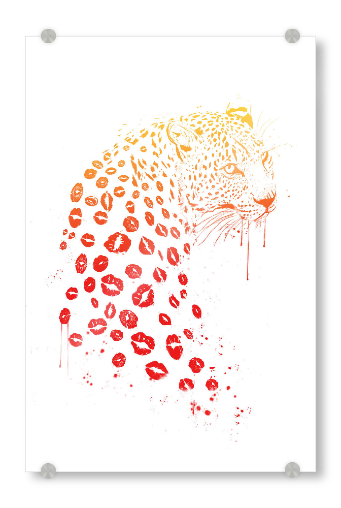 Acrylglasbild "Kiss me 3" artboxONE - Tiere,Liebe - Leopard,Leo,Love,Liebe,Küsse,Kiss,Lippen,Lips