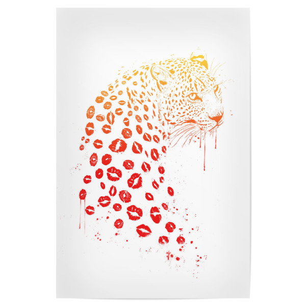 Poster "Kiss me 3" artboxONE - Tiere,Liebe - Leopard,Leo,Love,Liebe,Küsse,Kiss,Lippen,Lips
