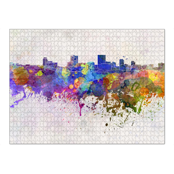 Puzzle Ravensburger "Anchorage skyline in watercolor" artboxONE - Städte,Reise,Abstrakt,Architektur