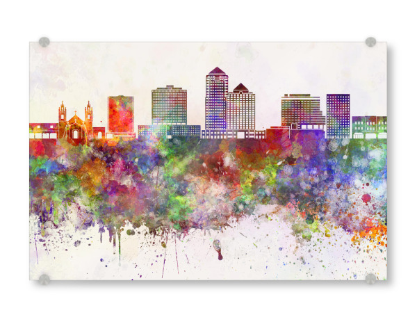Acrylglasbild "Albuquerque skyline in watercolor" artboxONE - Städte,Reise,Abstrakt,Architektur
