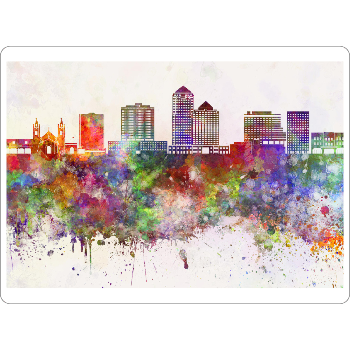 Tischset "Albuquerque skyline in watercolor" artboxONE - Städte,Reise,Abstrakt,Architektur