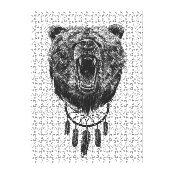 Puzzle Ravensburger "Dont wake the bear" artboxONE - Tiere,Schwarzweiß,Für Papa,Männer - Wild,Langschläfer,Morgenmuffel,Sleep,Traumfänger,Böse,Angry