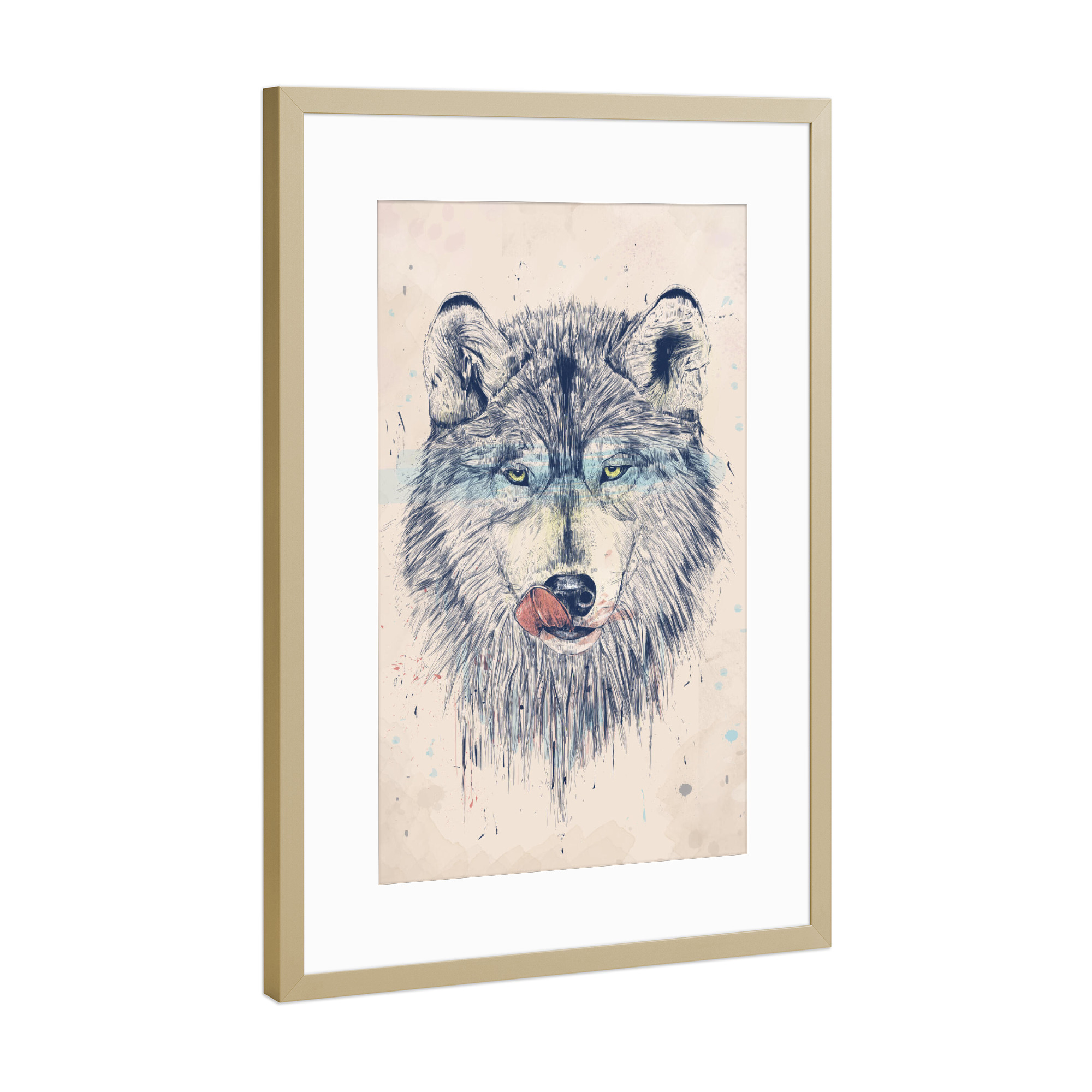 Poster mit Rahmen Gold "Dinner Time" artboxONE - Tiere,Schwarzweiß,Für Papa,Männer