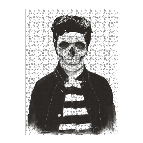artboxONE Puzzle "Death Fashion" artboxONE - Schwarzweiß,Für Papa,Männer,Lustig - Fashion boy,Hipster,Death,Dead,Skull,Totenkopf