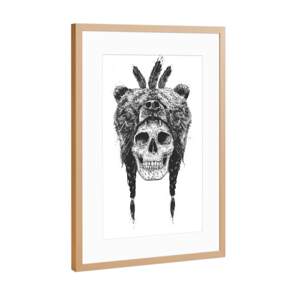 Poster mit Rahmen Kupfer "Dead Shaman" artboxONE - Schwarzweiß,Für Papa,Männer,Lustig