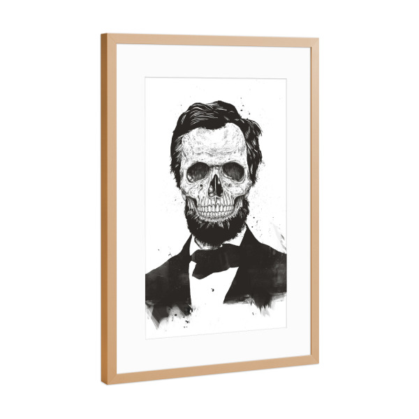 Poster mit Rahmen Kupfer "Dead Lincoln 2" artboxONE - Schwarzweiß,Für Papa,Männer,Lustig