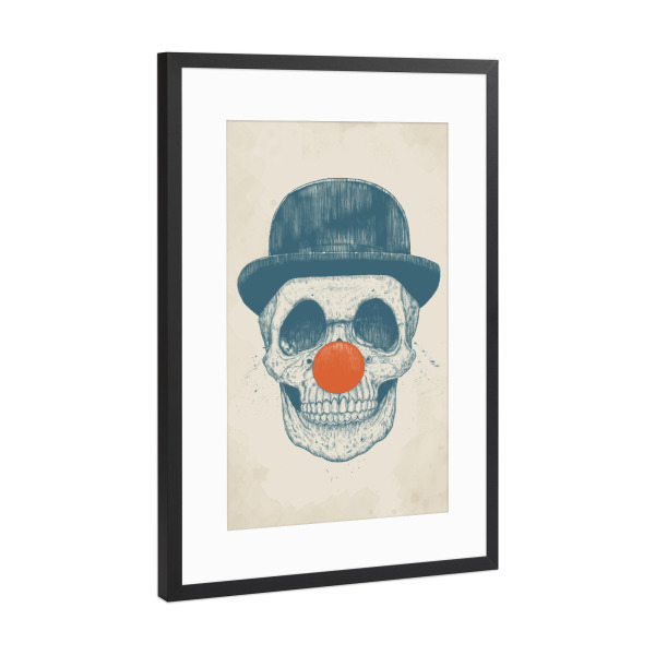Poster mit Rahmen Schwarz (Metallic) "Dead Clown" artboxONE - Schwarzweiß,Für Papa,Männer,Lustig