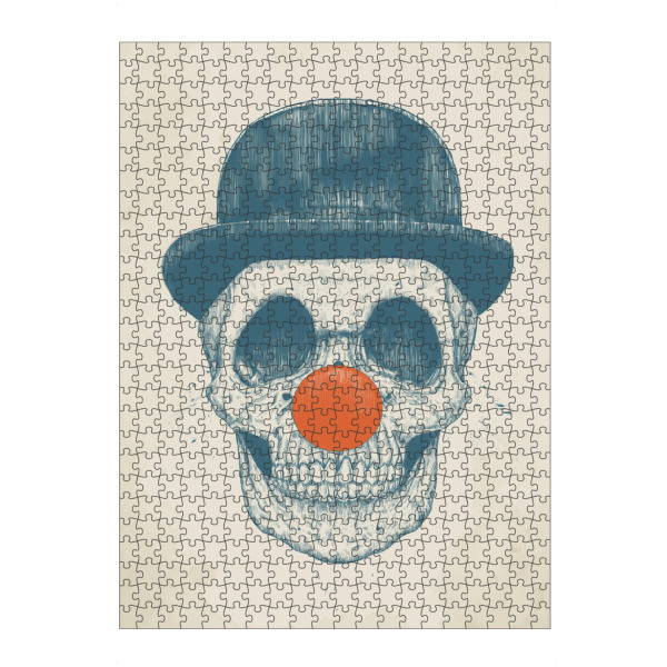 artboxONE Puzzle "Dead Clown" artboxONE - Schwarzweiß,Für Papa,Männer,Lustig - Clown,Dead,Tot,Skelett,Rote nase,Red nose,Lustig,Totnkopf
