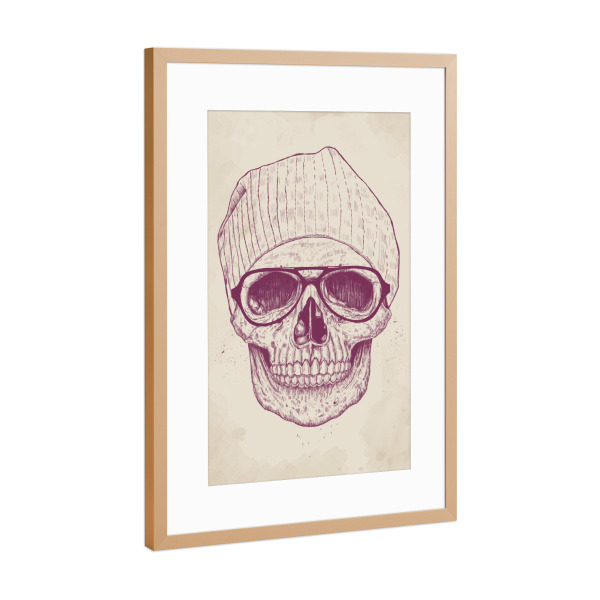 Poster mit Rahmen Kupfer "Cool Skull" artboxONE - Schwarzweiß,Für Papa,Männer,Lustig