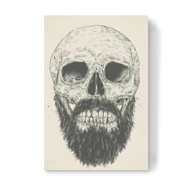 Leinwandbild "Beard ist not dead" artboxONE - Schwarzweiß,Für Papa,Männer,Lustig - Beard,Bart,Hipster,Skelett,Skull,Hip,Bart träger,Papa,Bruder,Onkel
