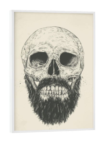 Poster mit weißem Rahmen "Beard ist not dead" artboxONE - Schwarzweiß,Für Papa,Männer,Lustig