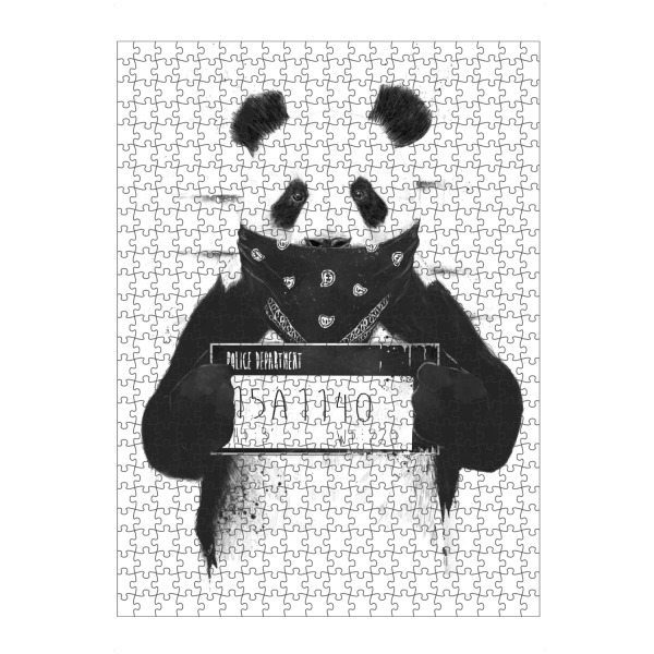 Puzzle Ravensburger "Bad Panda" artboxONE - Tiere,Schwarzweiß,Für Papa,Männer,Lustig - Panda,Bär,Böse,Bad,Gansta,Mundschutz,Bad boy,Lustig,Funny