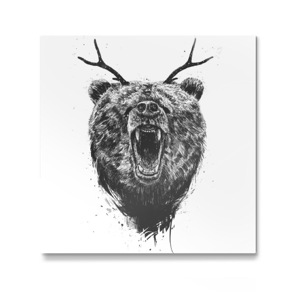 Galerie-Print "Angry bear with antlers" 30x30 cm artboxONE