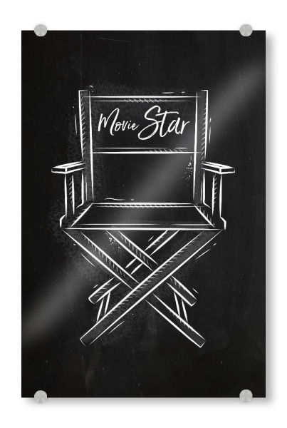 Acrylglasbild "Movie star chalk" artboxONE - Film,Schwarzweiß,Männer