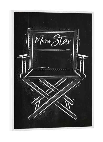 Poster mit weißem Rahmen "Movie star chalk" artboxONE - Film,Schwarzweiß,Männer