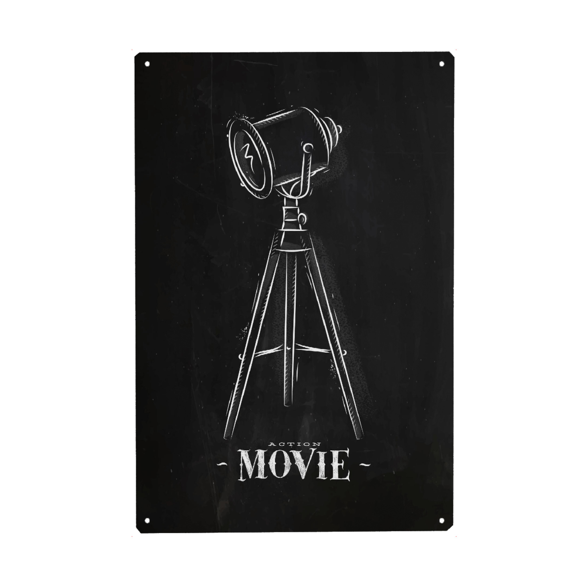 Metall Poster "Projector chalk" artboxONE - Film,Schwarzweiß,Männer