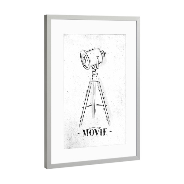 Poster mit Rahmen Silber "Projector coal" artboxONE - Film,Schwarzweiß,Männer