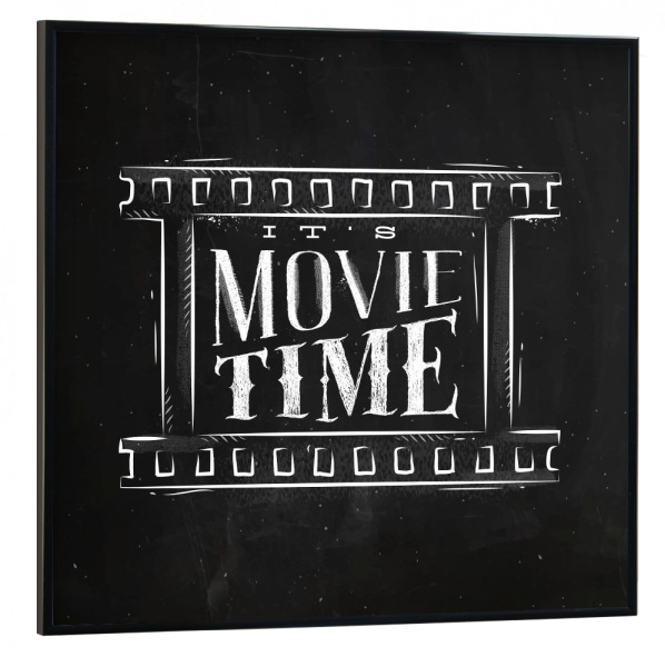 Poster mit schwarzem Rahmen 30x30 cm "Movie time chalk" artboxONE - Film,Schwarzweiß,Männer