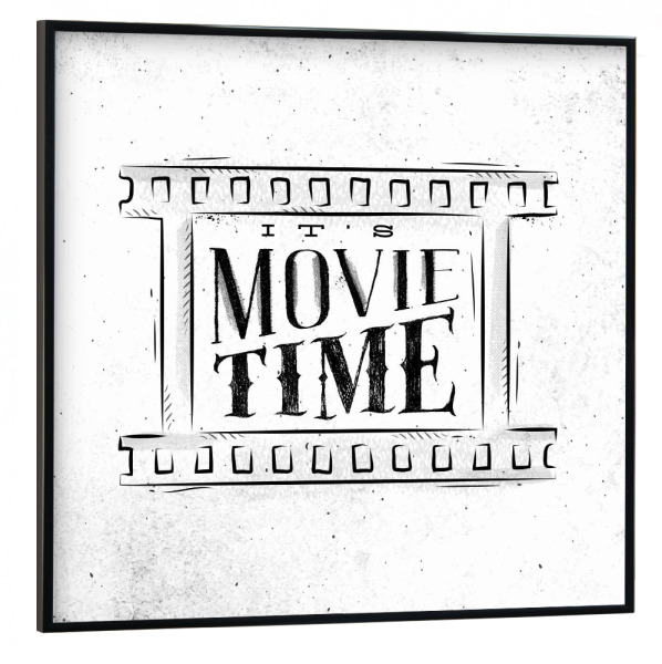 Poster mit schwarzem Rahmen 30x30 cm "Movie time" artboxONE - Film,Schwarzweiß,Männer