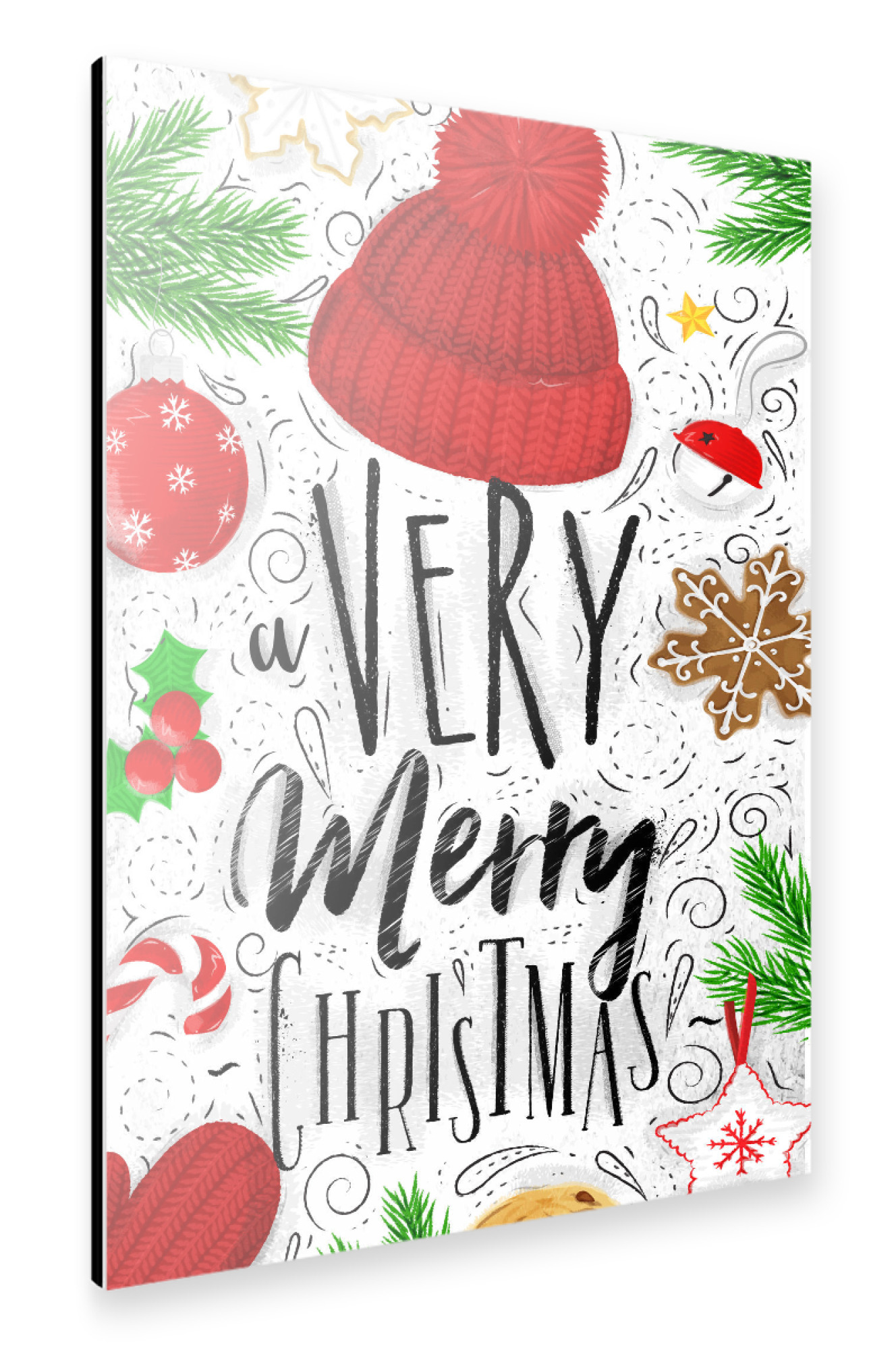 Alu-Dibond "A very merry christmas" 75x50 cm artboxONE