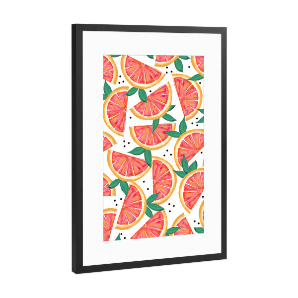 Poster mit Rahmen Schwarz (Metallic) "Citrus Surprise" artboxONE - Essen & Trinken
