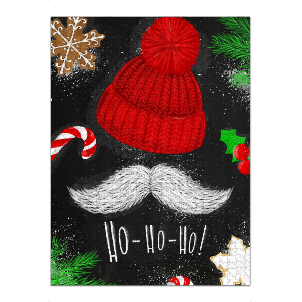 Puzzle Ravensburger "Ho ho ho chalk" artboxONE - Schwarzweiß,Weihnachten